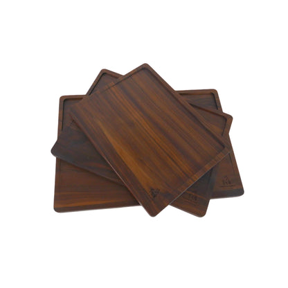 CBC-BWCBS3 - 3 Piece Black Walnut Cutting Board Set With Stand - Casa Blanco Collection -  Wood Chopping Block - Perfect for cutting steak, vegetables, fruit, cheese, bread and food prep - Kitchen must have - Kitchen tool for BBQ - WB - Multiple Sizes
